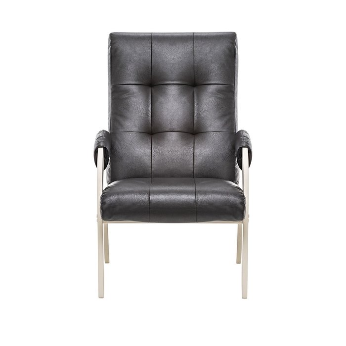 Кресло Спринг в обивке из экокожи черного цвета - купить Интерьерные кресла по цене 14930.0