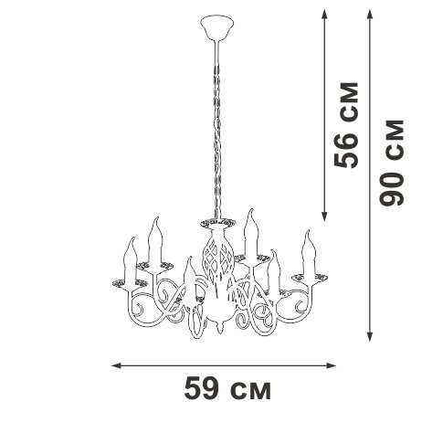Подвесная люстра V1104-7/6 (металл, цвет бронза) - купить Подвесные люстры по цене 9907.0