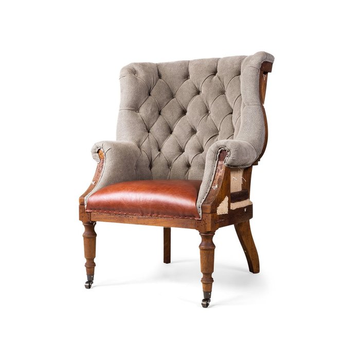 Кресло Mustekala с обивкой из натуральной кожи