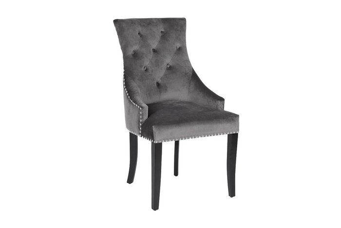 Стул в обивке из велюра серого цвета  - купить Обеденные стулья по цене 28050.0