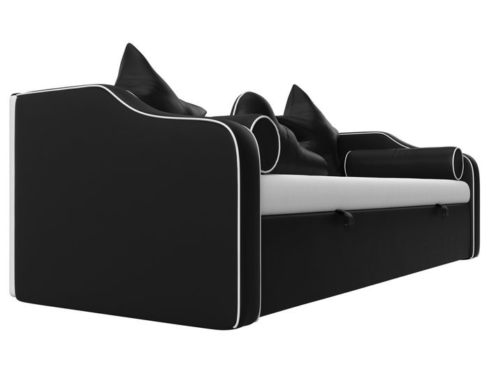 Прямой диван-кровать Рико черно-белого цвета (экокожа) - лучшие Прямые диваны в INMYROOM