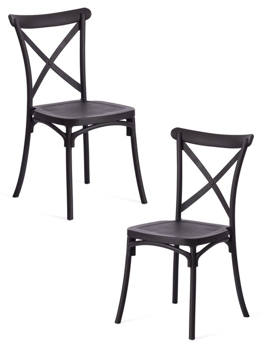 Набор из двух стульев Cross черного цвета