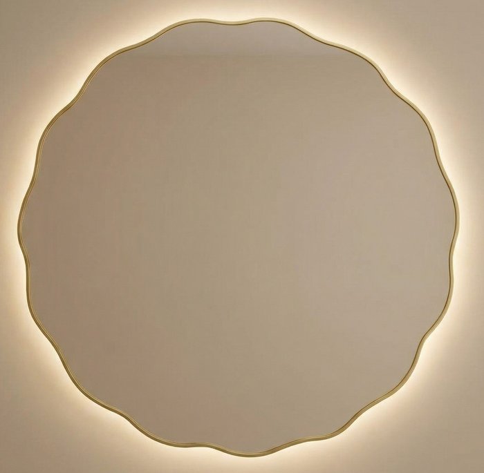 Настенное зеркало Fancy M D80 в раме золотого цвета с подсветкой