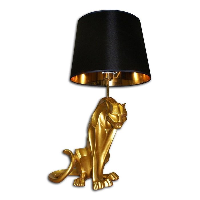 Настольная лампа Леопард с черным абажуром