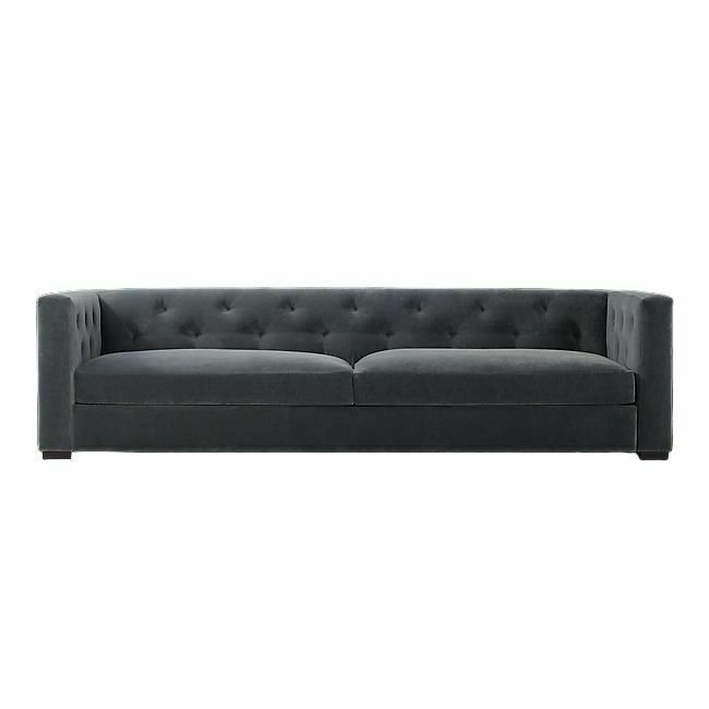 Диван Modena Tufted Shelter серого цвета