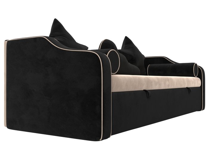 Прямой диван-кровать Рико черно-бежевого цвета - лучшие Прямые диваны в INMYROOM
