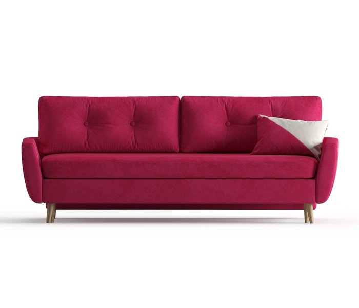 Диван-кровать Авиньон в обивке из велюра цвета фуксия - купить Прямые диваны по цене 36990.0