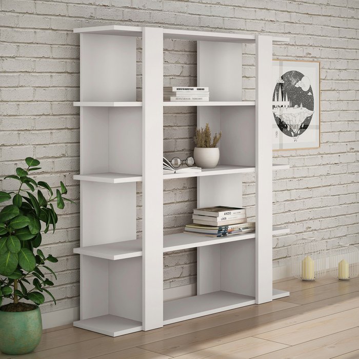 Стеллаж прямой Tita Bookcase белого цвета - лучшие Стеллажи в INMYROOM