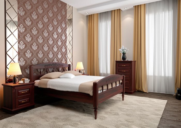 Кровать Флоренция ясень-венге 160х200 - купить Кровати для спальни по цене 45024.0