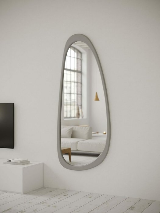 Настенное зеркало Asym 52х123 черного цвета - лучшие Настенные зеркала в INMYROOM