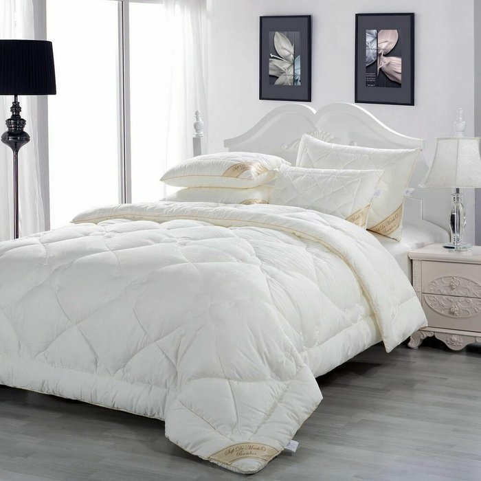 Одеяло Бамбук Люкс 140х205 белого цвета