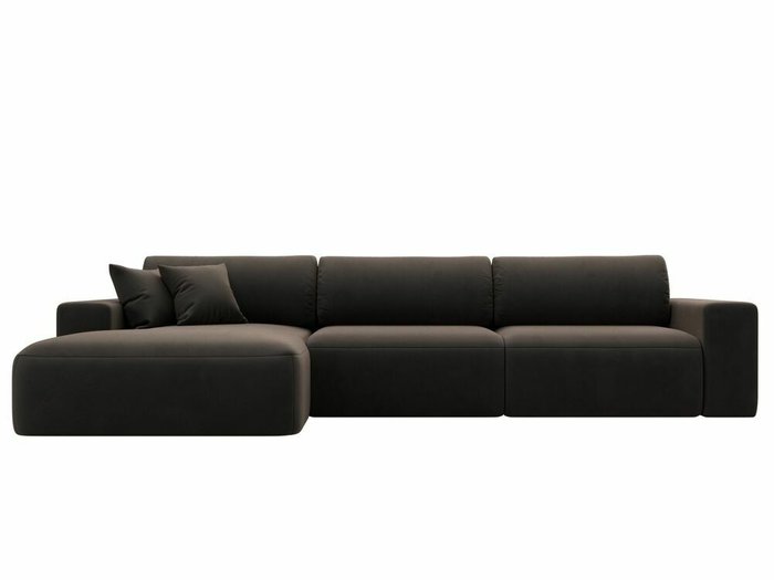 Угловой диван-кровать Лига 036 Классик Лонг коричневого цвета левый угол - купить Угловые диваны по цене 109999.0
