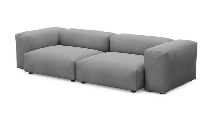 Прямой диван Фиджи двухсекционный серого цвета - купить Прямые диваны по цене 64600.0