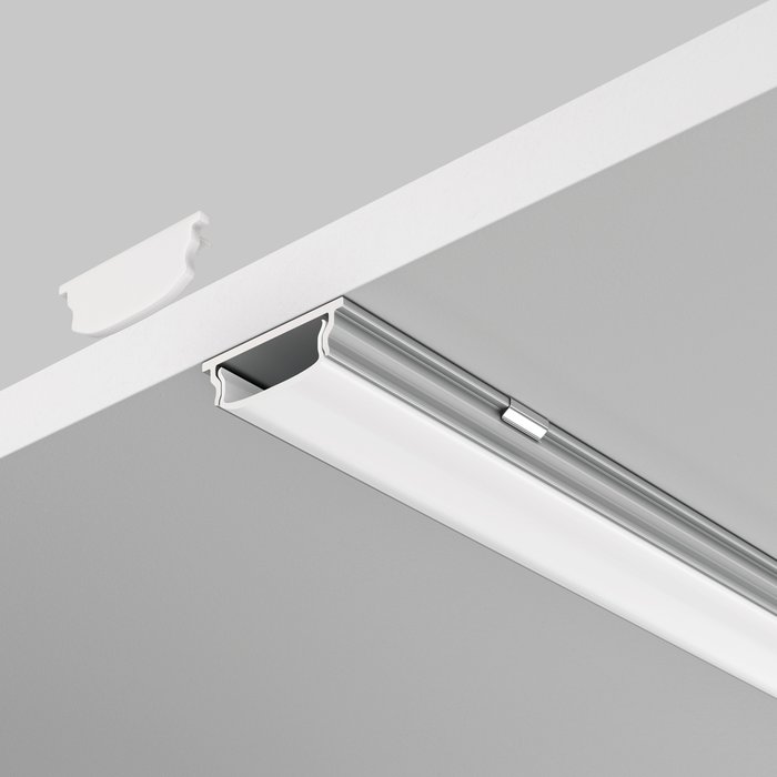 Алюминиевый профиль накладной 1.8x0.6 серебряного цвета - лучшие Профили для светодиодных лент в INMYROOM