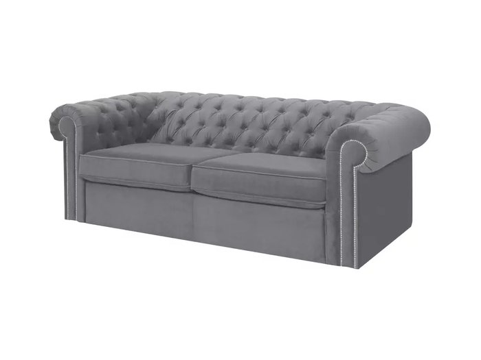 Диван-кровать Chesterfield темно-серого цвета - купить Прямые диваны по цене 138267.0