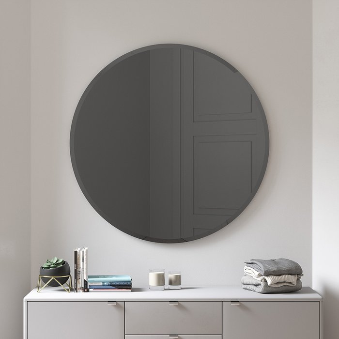 Зеркало настенное Hub диаметр 91 дымчатого цвета - купить Настенные зеркала по цене 15750.0