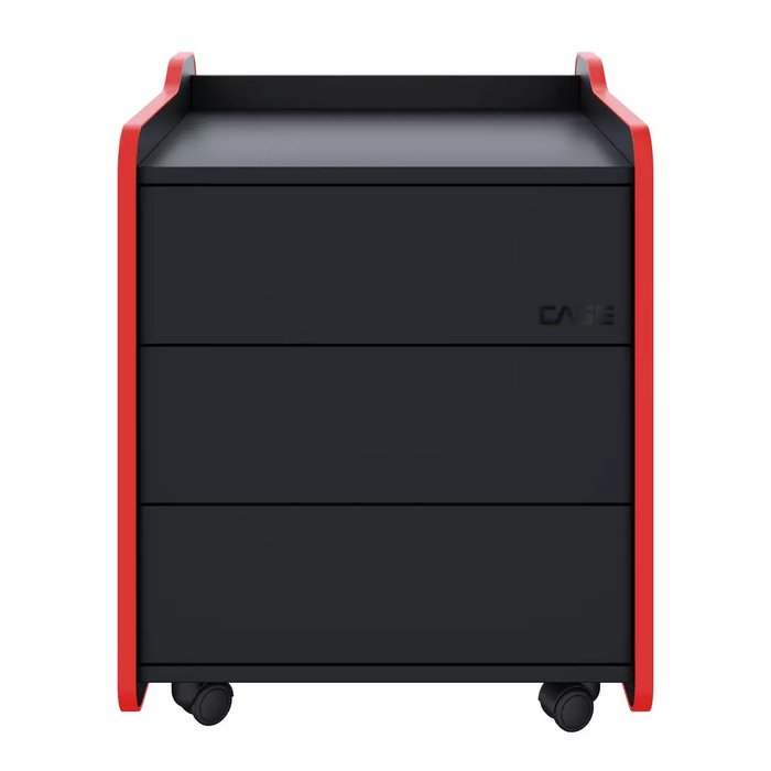 Тумба для игрового компьютерного стола Case 50 черно-красного цвета