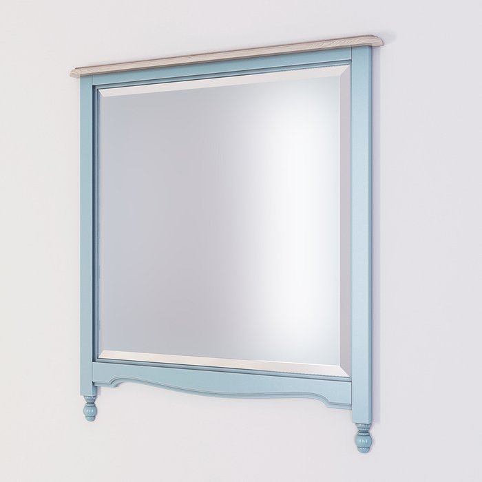 Зеркало прямоугольное Leblanc голубого цвета  - купить Настенные зеркала по цене 35200.0