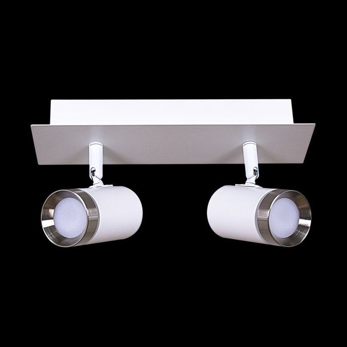 Спот 84281-9.5-002RT LED2*5W WT+SN (металл, цвет белый) - купить Накладные споты по цене 1400.0 Спот 84281-9.5-002RT LED2*5W WT+SN (металл, цвет белый) - купить Накладные споты по цене 1400.0