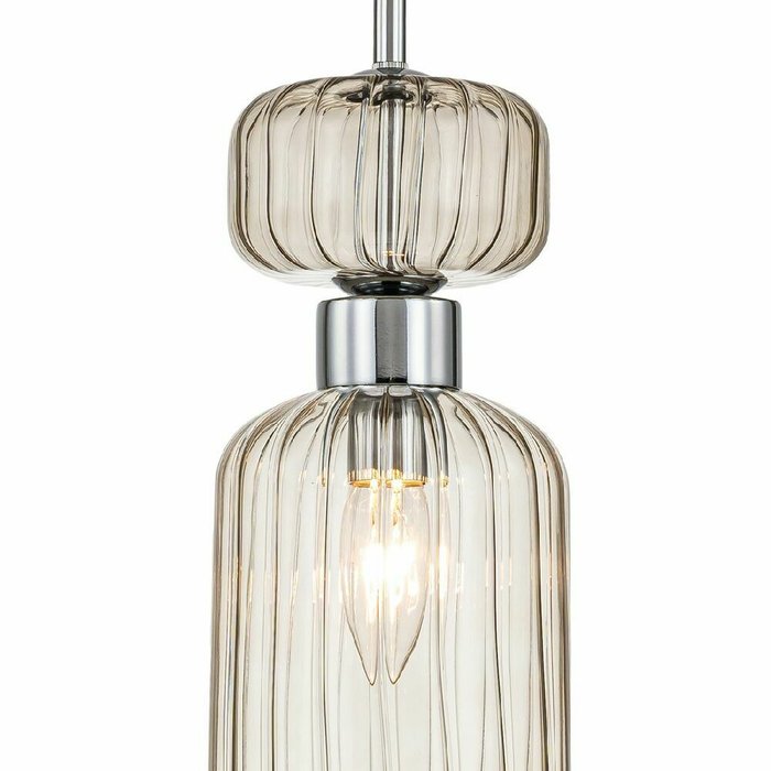 Подвесной светильник Gloss 1141/1S Chrome/Beige (стекло, цвет бежевый) - лучшие Подвесные светильники в INMYROOM Подвесной светильник Gloss 1141/1S Chrome/Beige (стекло, цвет бежевый) - лучшие Подвесные светильники в INMYROOM