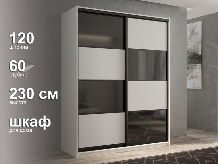 Шкаф-купе Кааппи-13 120 цвета Белый бриллиант  - лучшие Шкафы-купе в INMYROOM