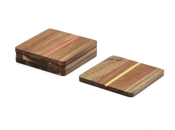 Набор из четырёх подставок Zairin из массива акации 