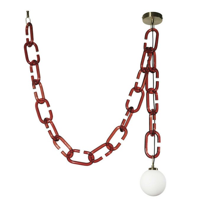 Подвесной светильник Chain красно-белого цвета - купить Подвесные светильники по цене 17793.0