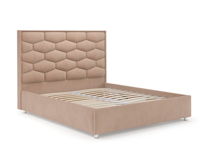 Кровать Рица 160х190 Luna 061 бежевого цвета с подъемным механизмом - лучшие Кровати для спальни в INMYROOM