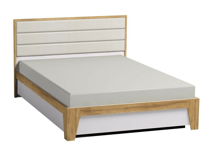 Кровать с подъемным механизмом Айрис 140х200 бело-бежевого цвета - купить Кровати для спальни по цене 39910.0