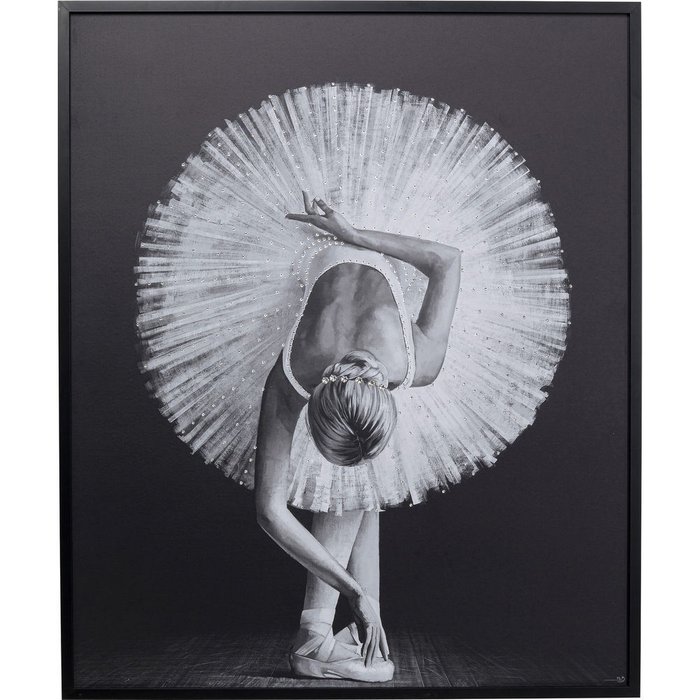 Картина Ballet 100х120 черно-белого цвета