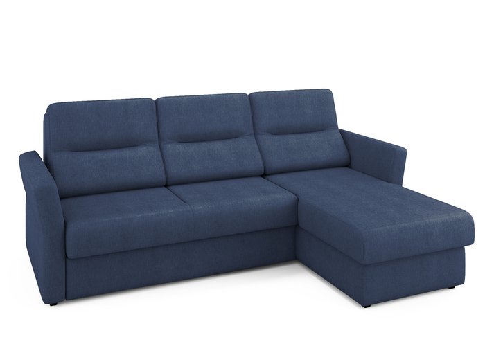 Угловой раскладной диван Sonny  правый синего цвета - лучшие Угловые диваны в INMYROOM