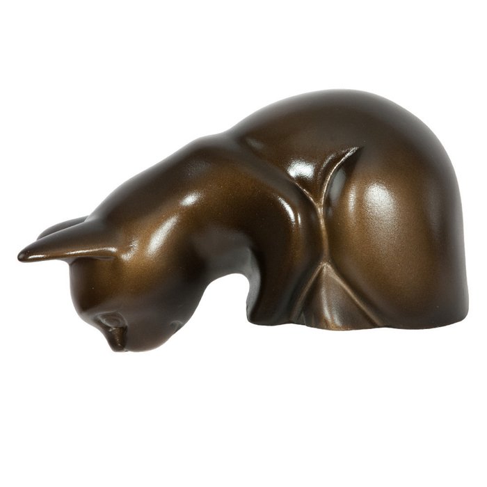 Статуэтка Кошка на полку бронзового цвета - купить Фигуры и статуэтки по цене 2556.0