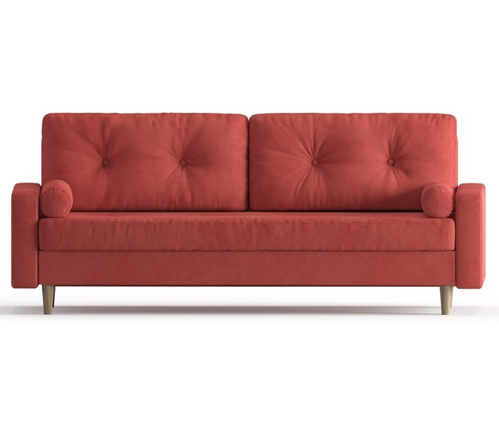 Диван-кровать из велюра Basel оранжевого цвета - купить Прямые диваны по цене 39490.0