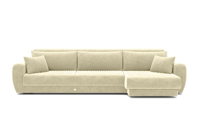 Угловой диван-кровать серо-бежевого цвета