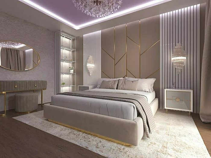 Кровать Perfecto 160х200 светло-серого цвета с мягкими панелями и подъемным механизмом  - лучшие Кровати для спальни в INMYROOM