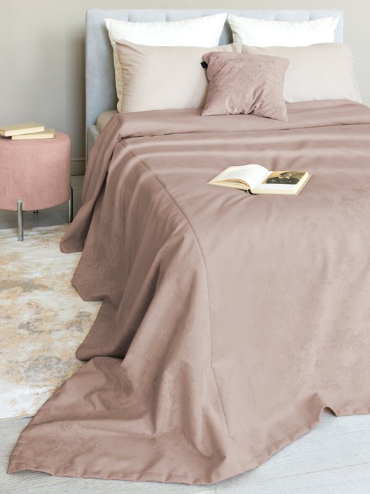 Покрывало Trio romance 260x260 коричнево-бежевого цвета Покрывало Trio romance 260x260 коричнево-бежевого цвета