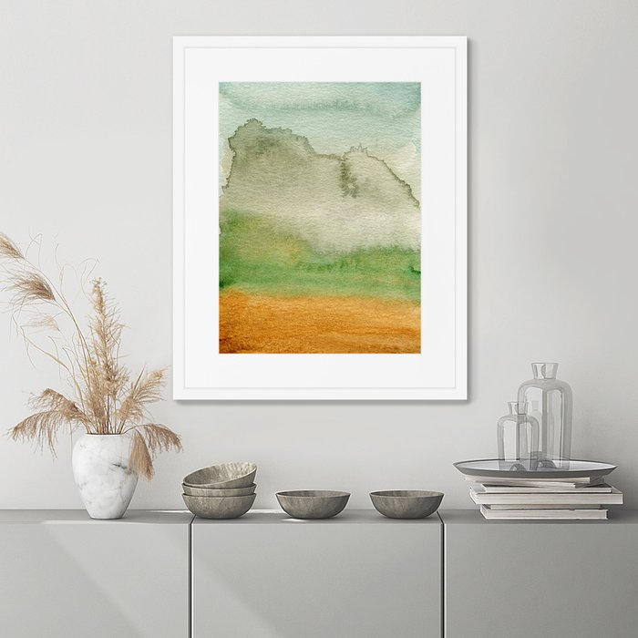 Репродукция картины в раме Clouds descend on the mountains - лучшие Картины в INMYROOM