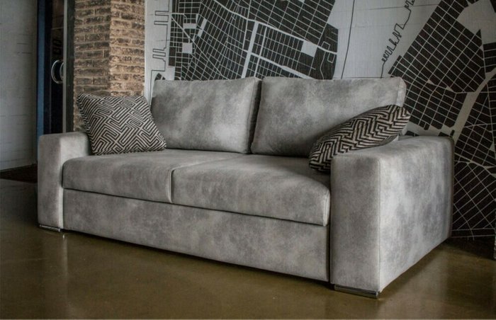 Диван-кровать Люфтен В серого цвета - купить Прямые диваны по цене 97700.0