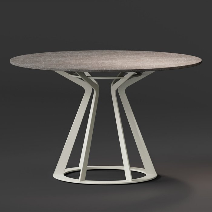 Стол обеденный Mercury цвета темный мрамор на белой опоре - купить Обеденные столы по цене 78600.0