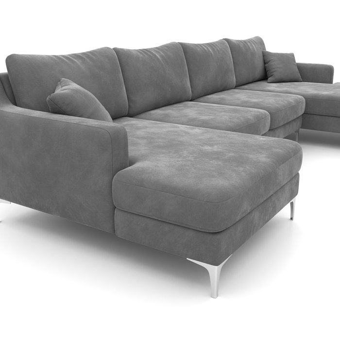 П-образный модульный диван Mendini ST серого цвета - лучшие Угловые диваны в INMYROOM