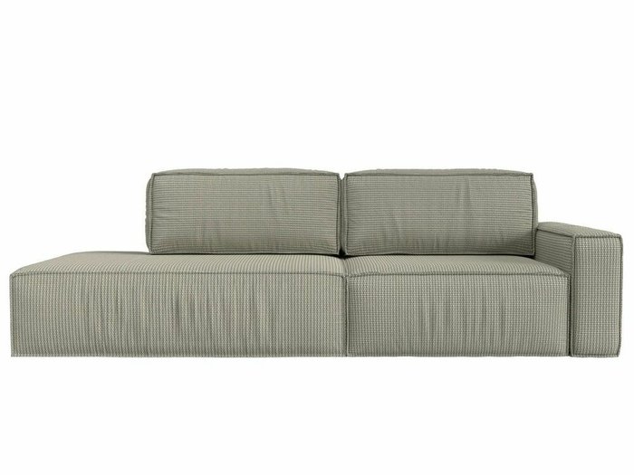 Прямой диван-кровать Прага модерн серо-бежевого цвета подлокотник справа - купить Прямые диваны по цене 74999.0