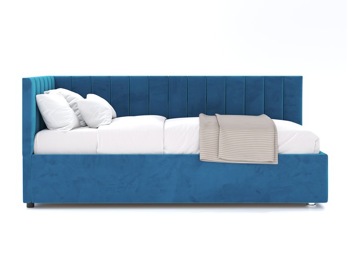 Кровать Negga Mellisa 120х200 синего цвета с подъемным механизмом левая - купить Кровати для спальни по цене 50500.0