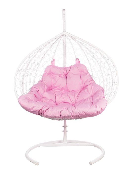 Двойное подвесное кресло Gemini с розовой подушкой - купить Садовые кресла по цене 14880.0