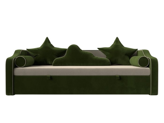 Прямой диван-кровать Рико темно-зеленого цвета - купить Прямые диваны по цене 36999.0