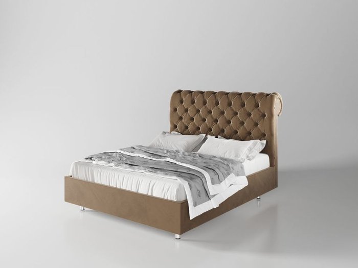 Кровать Версаль 200х200 коричневого цвета  с подъемным механизмом
