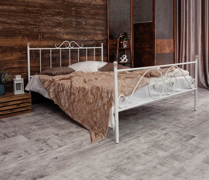 Кованая кровать Оливия 180х200 белого цвета - лучшие Кровати для спальни в INMYROOM