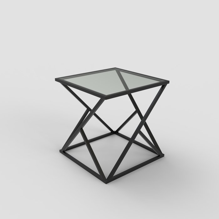 Журнальный столик "Elsa" черный с бронзовым стеклом (450х550х550)