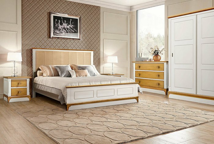 Кровать Brianson 140x200 жемчужно-бежевого цвета - лучшие Кровати для спальни в INMYROOM