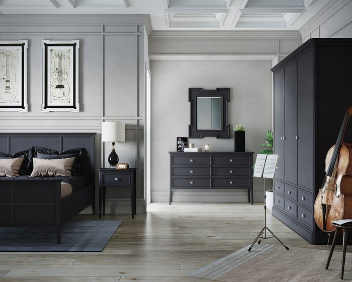 Кровать Ellington черного цвета c изножьем 180х200 - лучшие Кровати для спальни в INMYROOM