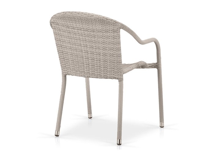 Кресло плетеное из искусственного ротанга серо-бежевого цвета  - купить Садовые кресла по цене 4390.0
